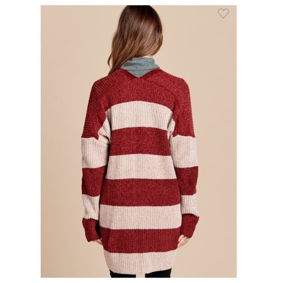 SALE - ONE LEFT* ODDI Chenille Colorblock Cozy Cardigan - Picture 5 of 8